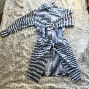 Fifteen Twenty Navy and White Striped Collared Shirt